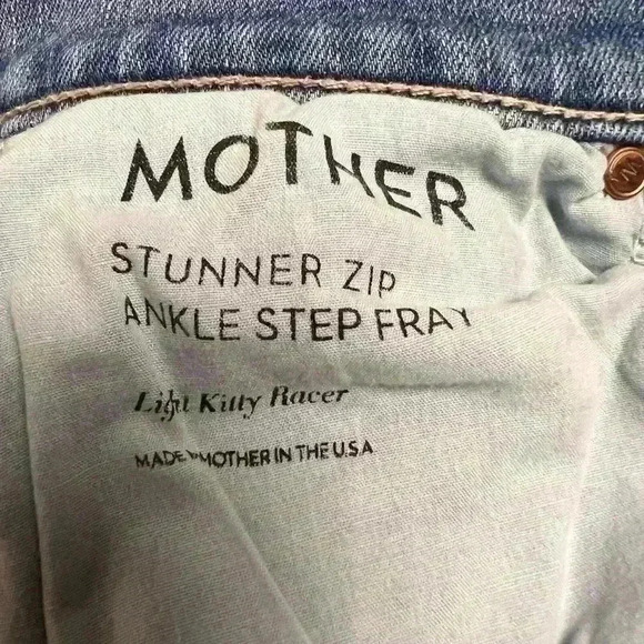 Mother The stunner Zip Ankle Step Fray in Light Kitty Racer Size 25 - Picture 8 of 11